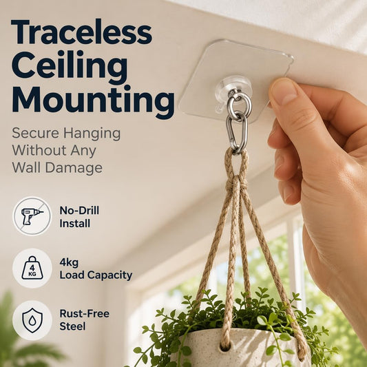 Heavy Duty Adhesive Ceiling Hooks for Plants