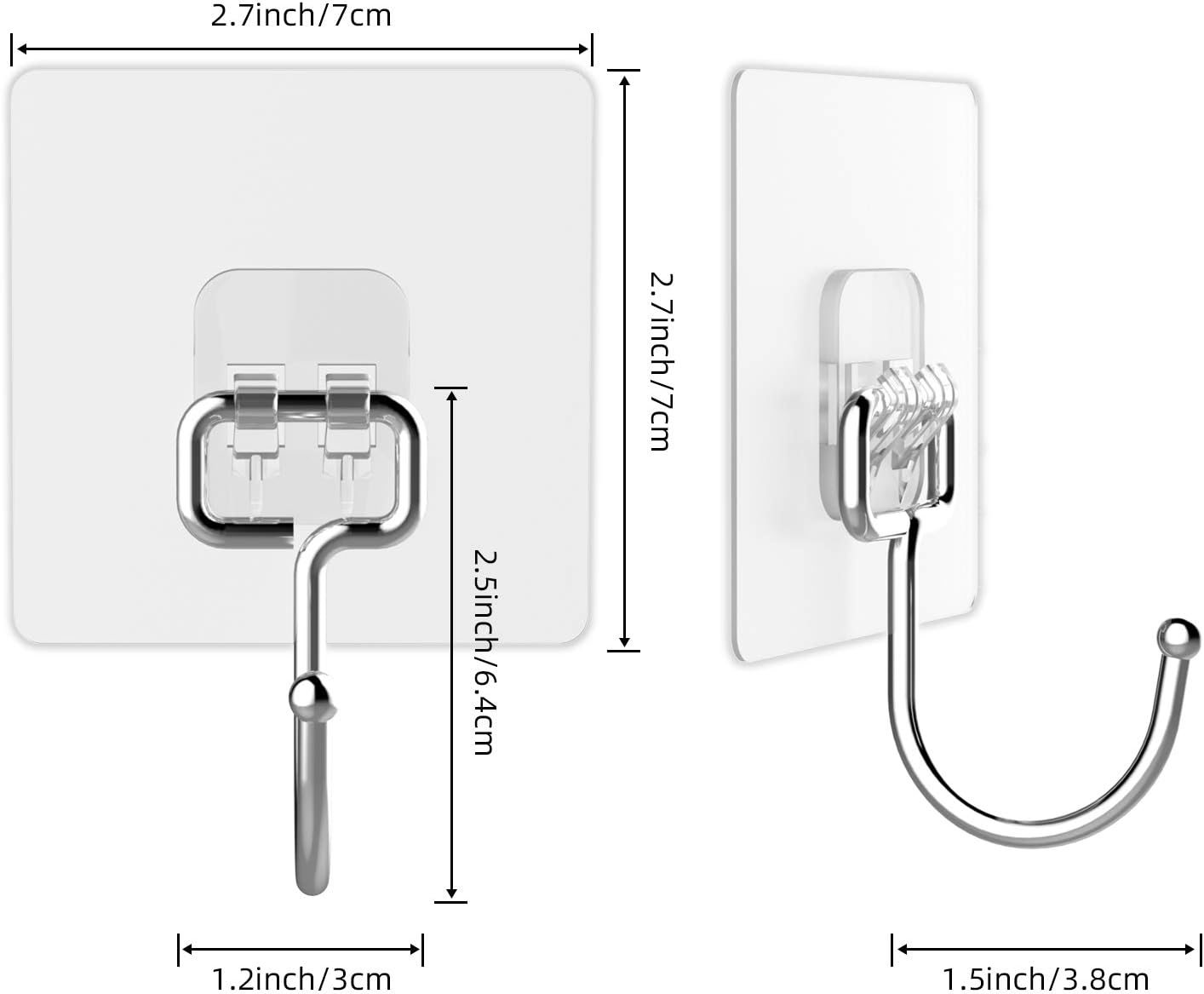 Self Adhesive Chrome Bathroom Hooks