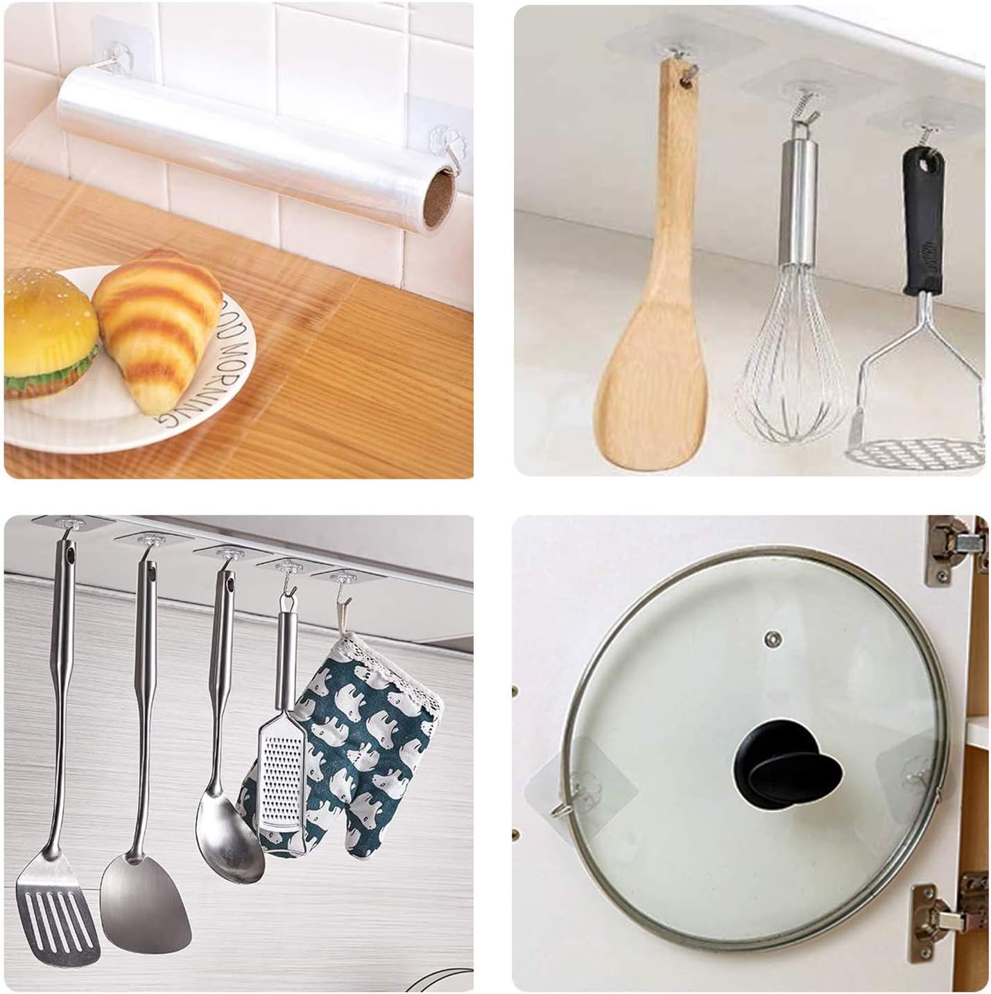 Sticky Kitchen Hooks for Heavy Duty Kitchen Organization Without Drilling