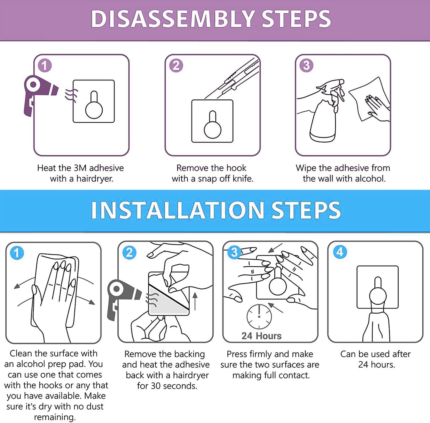 Sticky Kitchen Hooks for Heavy Duty Kitchen Organization Without Drilling
