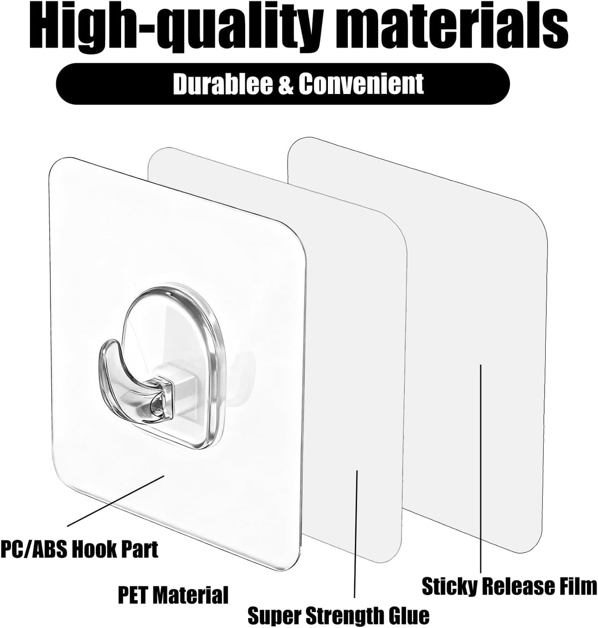 Mini Transparent Adhesive Hooks for Lightweight Wall Hanging
