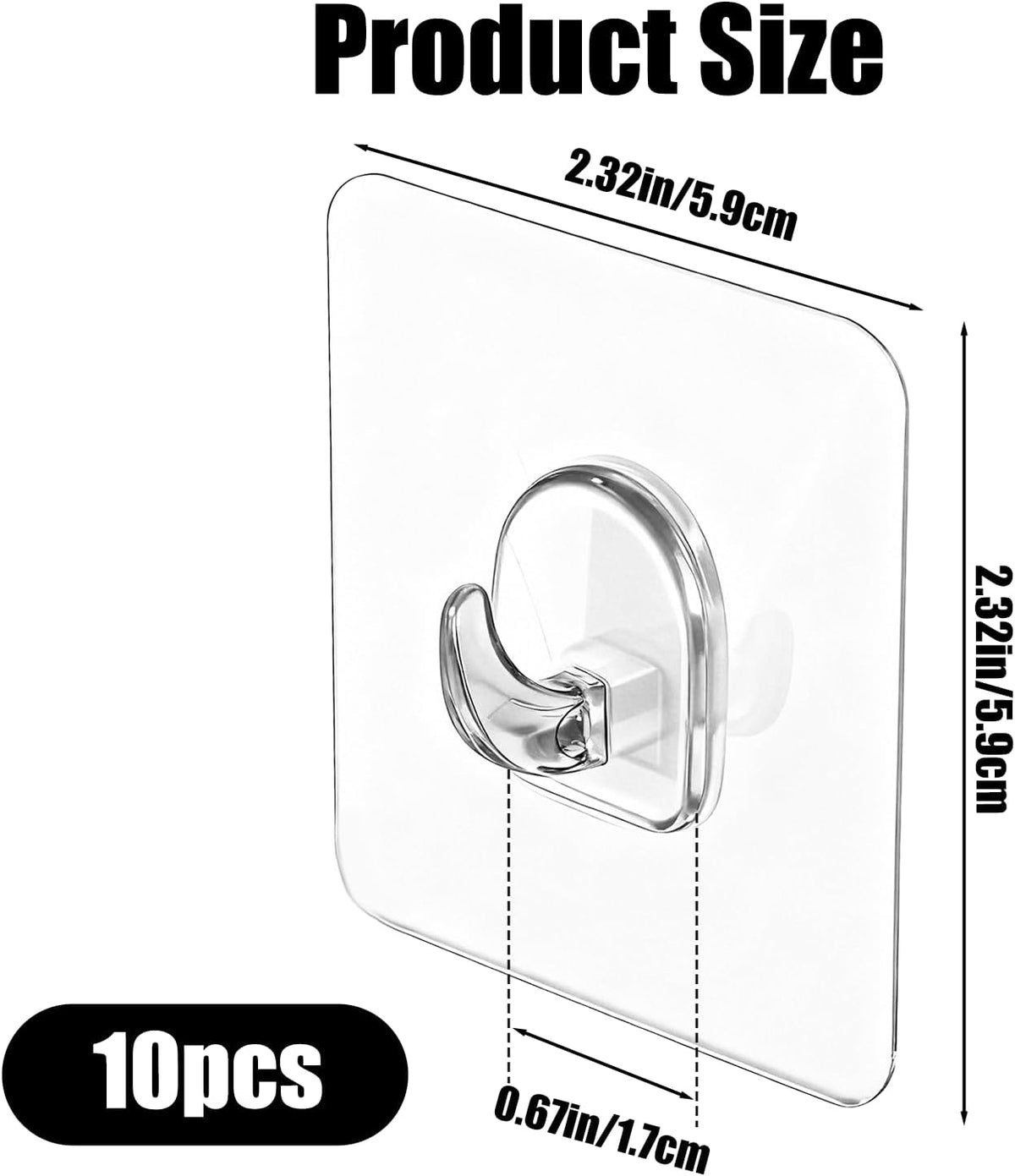 Mini Transparent Adhesive Hooks for Lightweight Wall Hanging