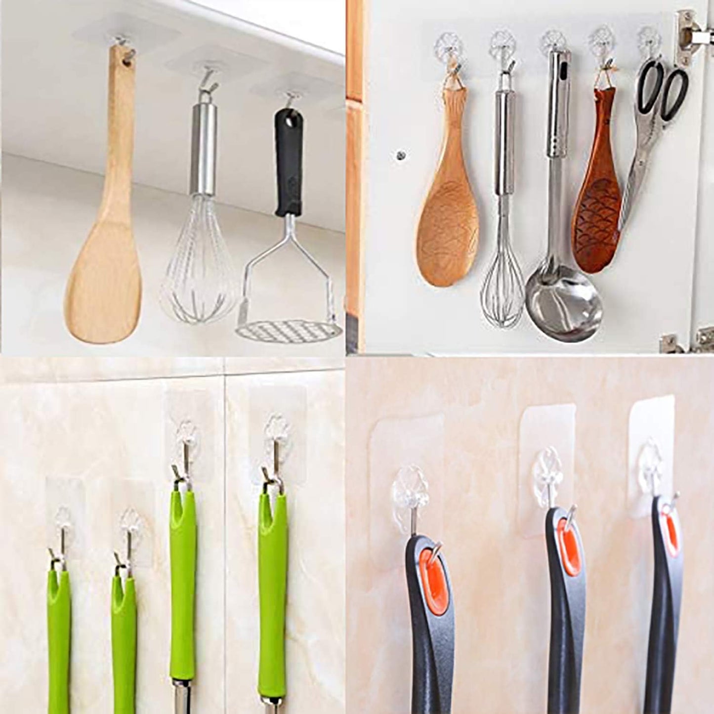 Sticky Kitchen Hooks for Heavy Duty Kitchen Organization Without Drilling