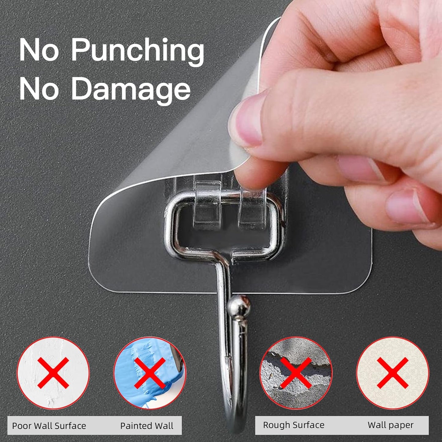 Self Adhesive Chrome Bathroom Hooks