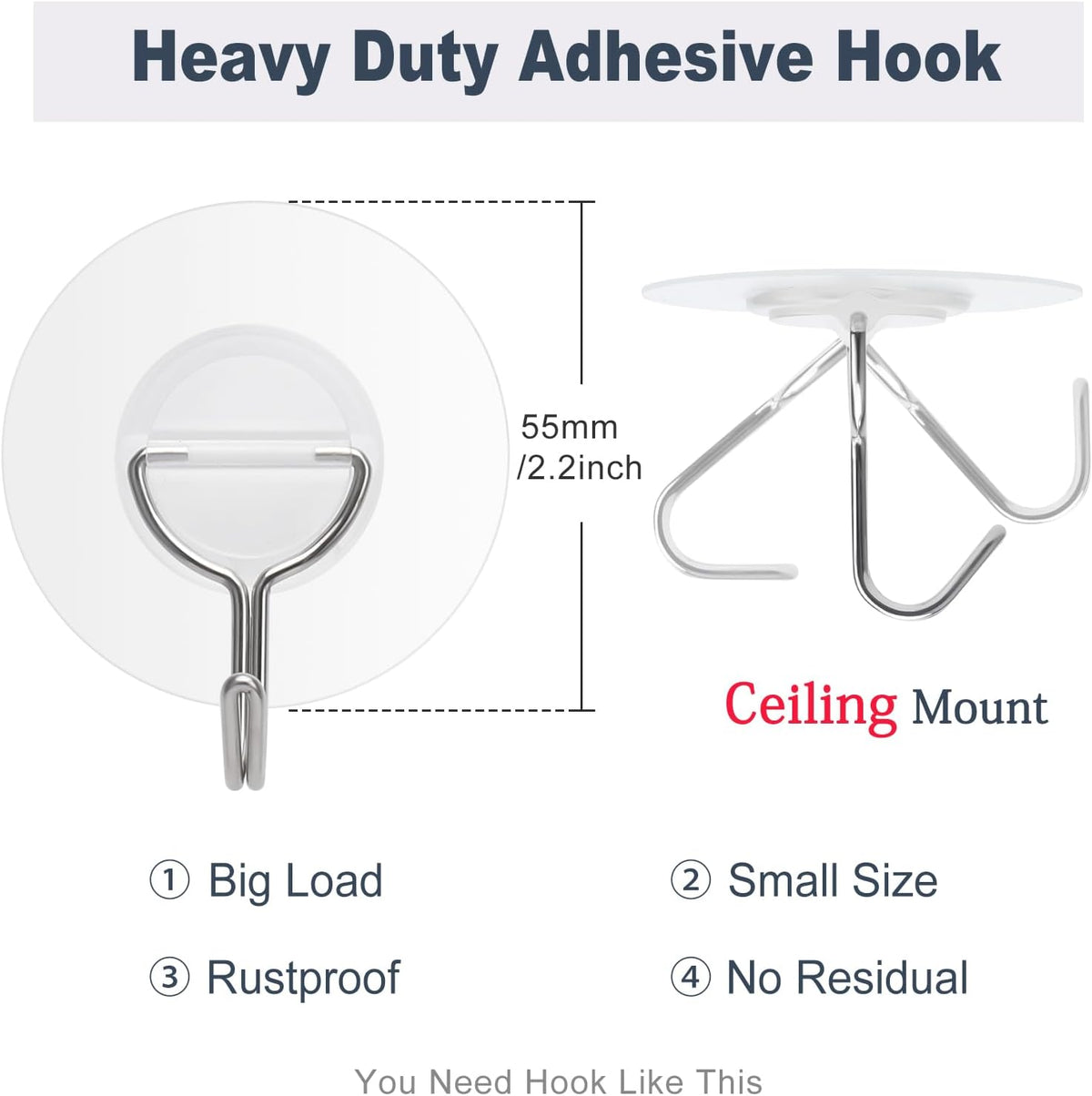 Ceiling Hooks Without Drilling for Easy, Damage-Free Hanging
