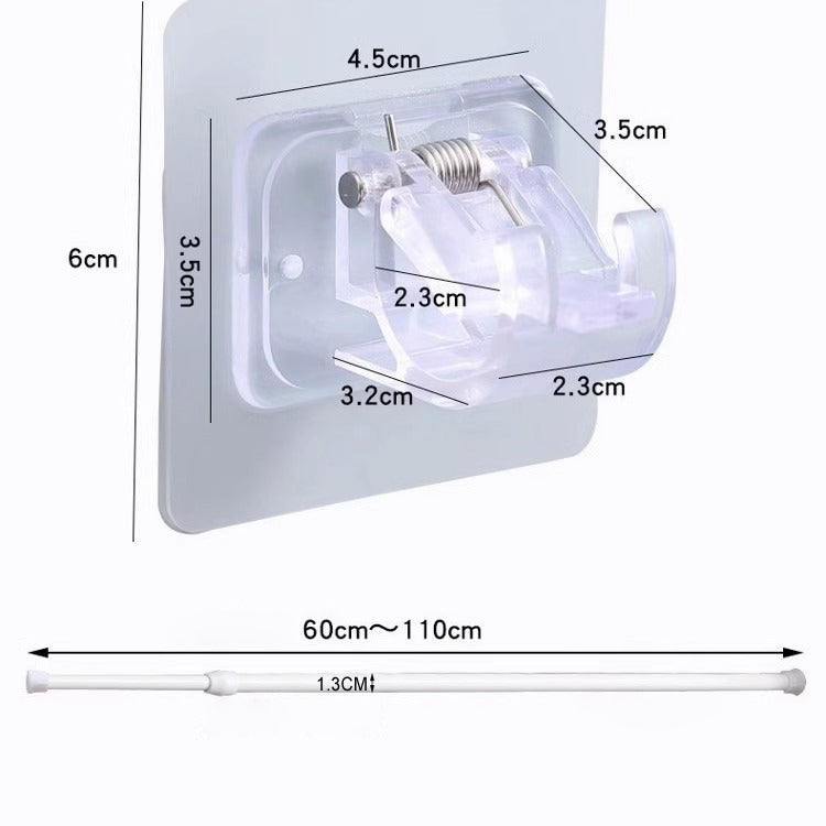 Transparent Curtain Rod Adhesive Hooks for No-Drill Indoor Installation