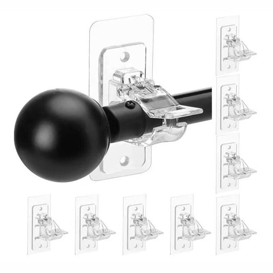 Transparent Curtain Rod Adhesive Hooks for No-Drill Indoor Installation