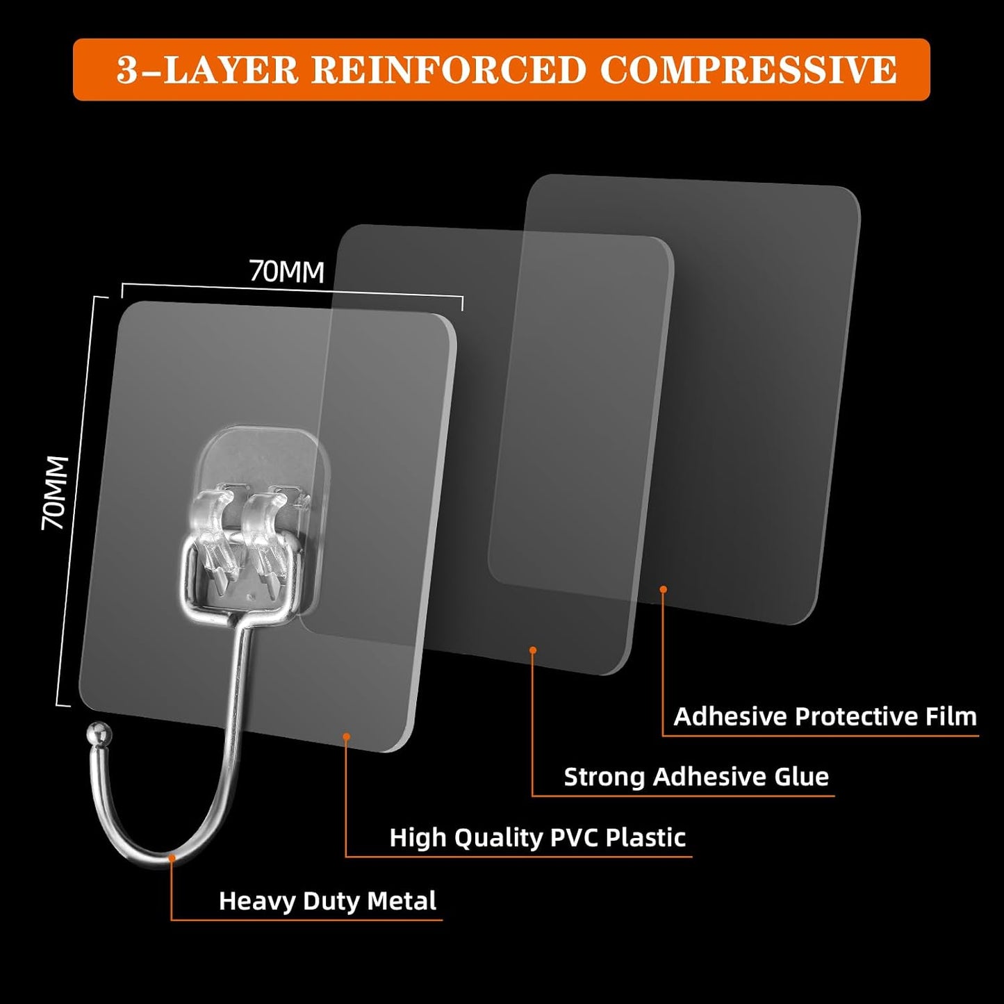 Self Adhesive Hooks Heavy Duty