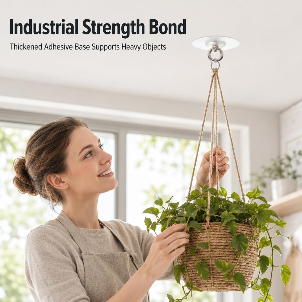 Heavy Duty Adhesive Ceiling Hooks for Plants
