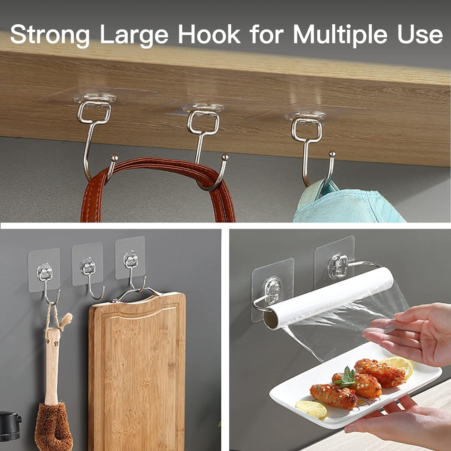 Self Adhesive Chrome Bathroom Hooks